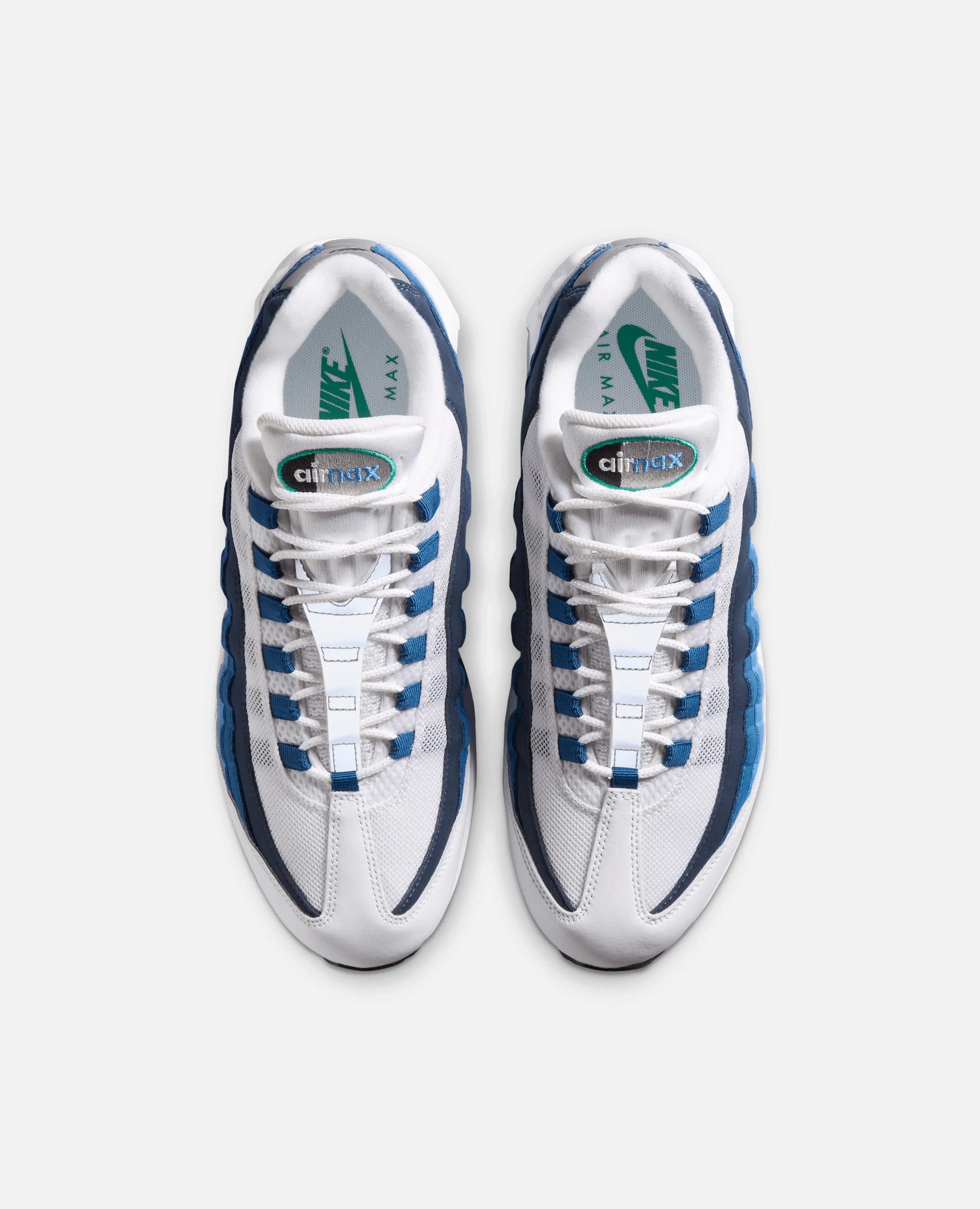 Nike Air Max 95 Big Bubble (White/Emerald Green-Lake Blue-French Blue-Obsidian-Black) Nike