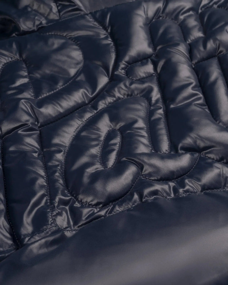 Patta Quilted Script Logo Puffer Jacket (Navy) Patta