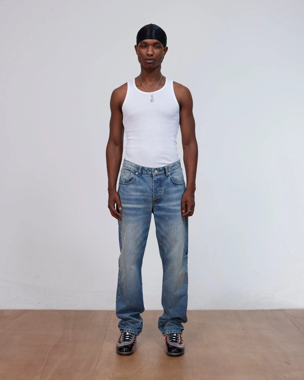 Patta Aqua Whiskers Straight Leg Denim Pants (Blue Denim ) Patta