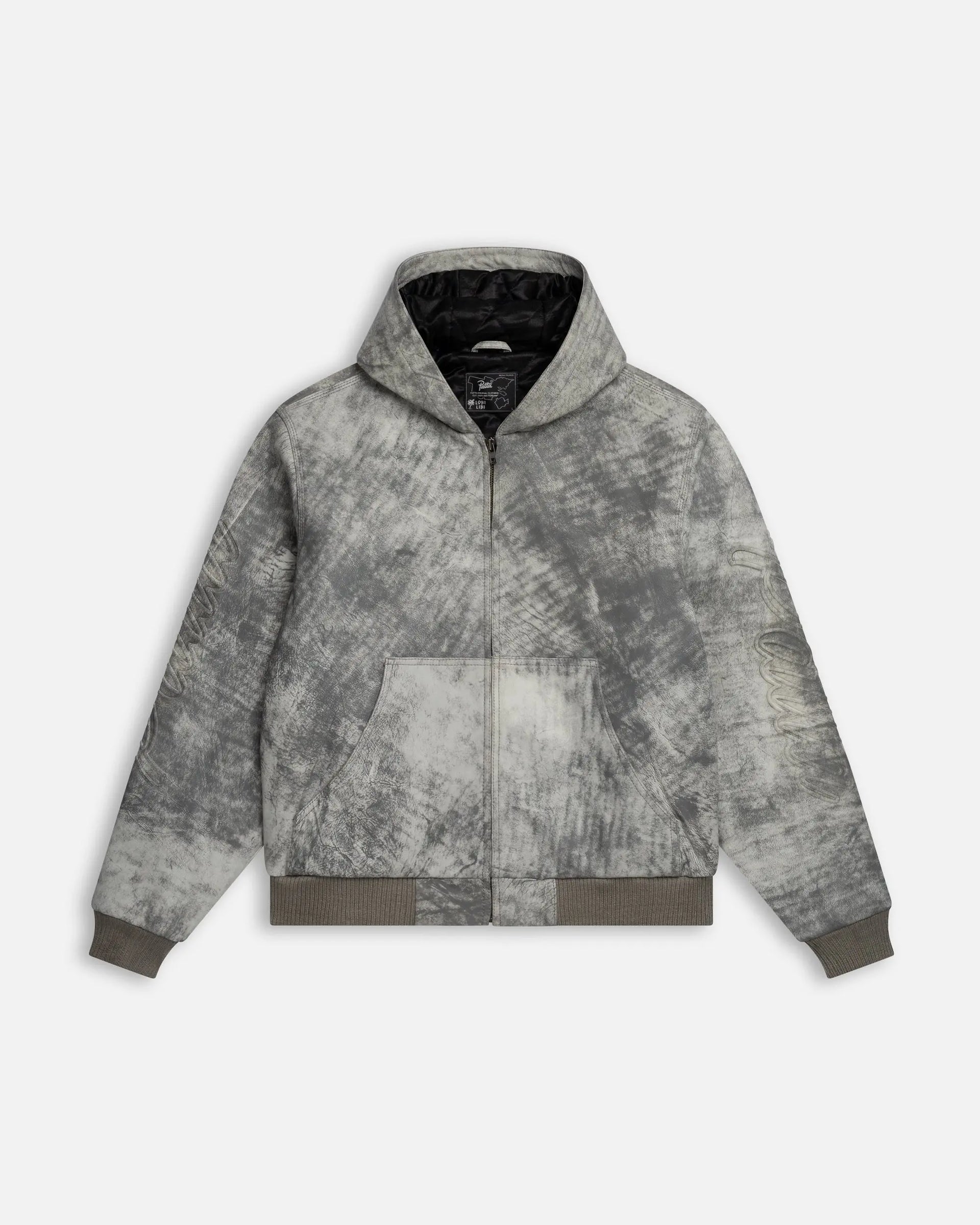 Patta Leather Hooded Bomber Jacket (Moonless Night) Patta