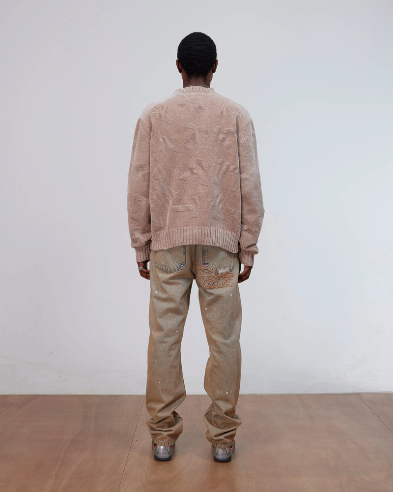 Patta Chenille Alphabet Knitted Sweater (Irish Cream) Patta