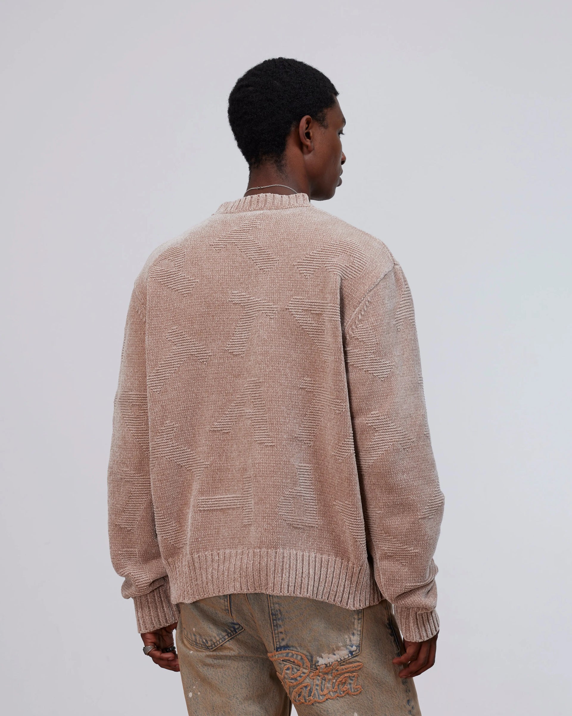 Patta Chenille Alphabet Knitted Sweater (Irish Cream) Patta