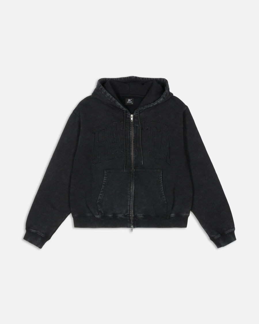 Patta Loopback Logo Zip Hooded Sweater (Moonless Night) Patta