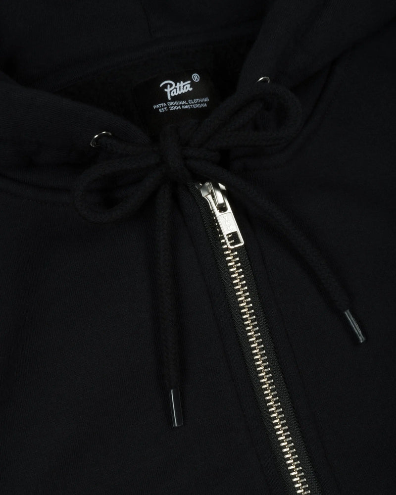 Patta Embro Classic Zip Up Hooded Sweater (Black) Patta