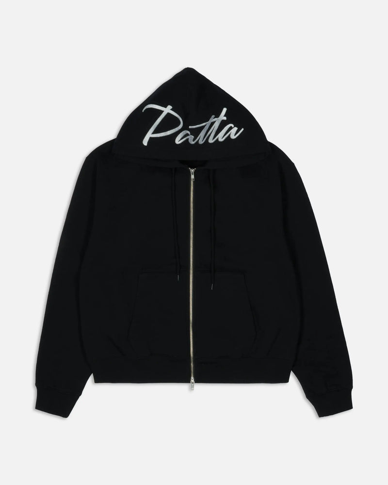 Patta Embro Classic Zip Up Hooded Sweater (Black) Patta