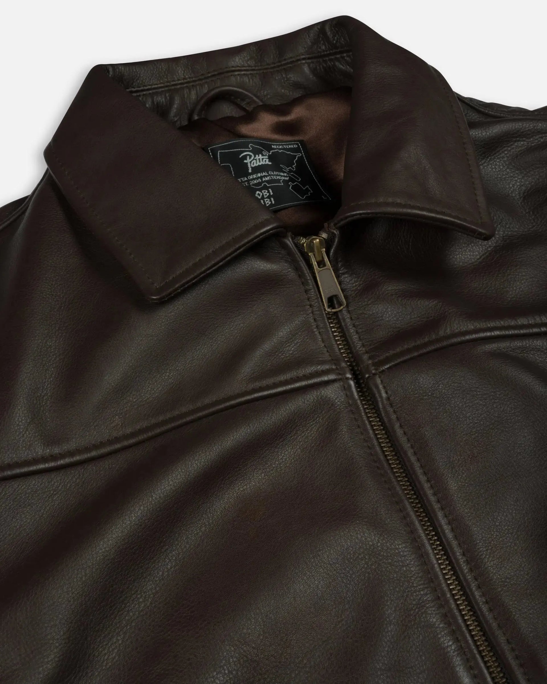 Patta Leather Bomber Jacket (Coffee Bean) Patta